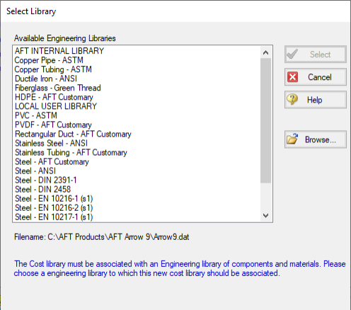 The Select Database window.